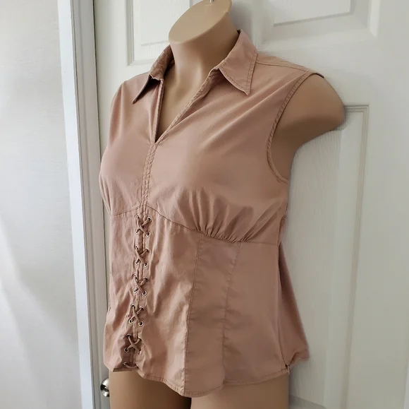 Andrew & Co. Faux Laced Front Top - Picture 3 of 11